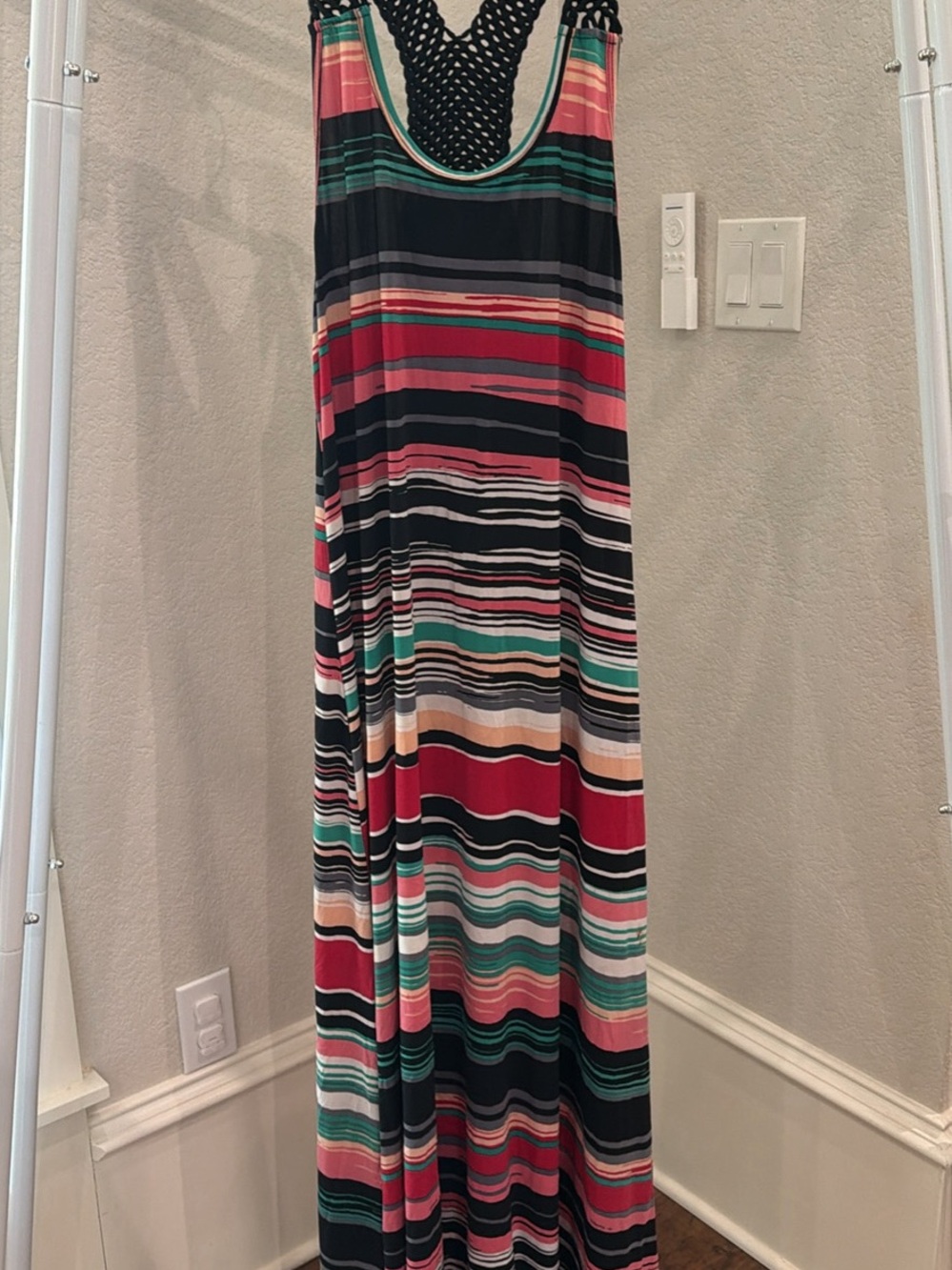 JohnPaulRichard Striped Maxi Skirt in Black, Red, Pink, Green, Cream